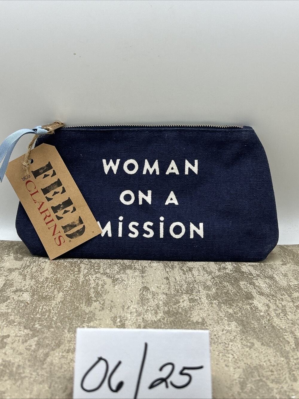 CLARINS Blue Beauty Cosmetic Makeup Bag
